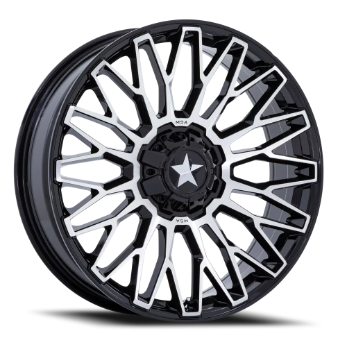 MSA Clubber M50 GBM 15x7 +10 4x137mm 110.1mm Gloss Black Machined