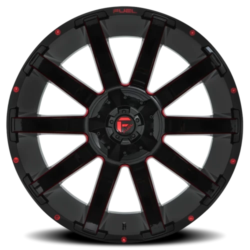 Fuel Contra D643 20x10 -18 5x139.7mm 110.3mm Gloss Red Milled