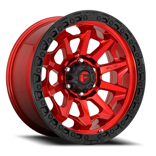 Fuel Covert D695 18x9 +1 5x127mm 71.5mm Candy Red Black Bead Ring