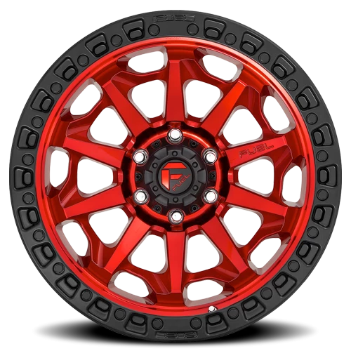 Fuel Covert D695 18x9 +20 8x170mm 125.1mm Candy Red Black Bead Ring