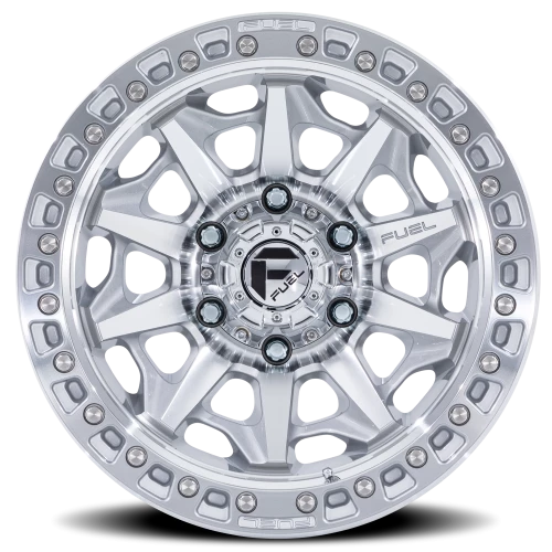 Fuel Covert D883 17x9 -12 6x139.7mm 106.1mm Silver Machined Face