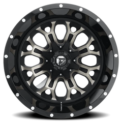 Fuel Crush D561 20x9 +1 8x165.1mm 125.2mm Gloss Black Double Dark Tint-Machined Face