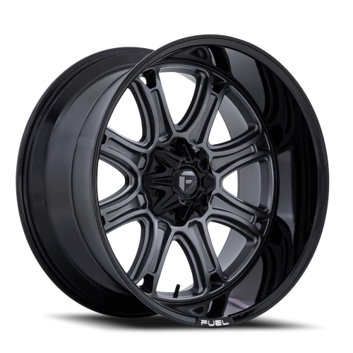 Fuel Darkstar FC853AB 22x10 -18 8x165.1mm 125.1mm Matte Gunmetal Black Lip