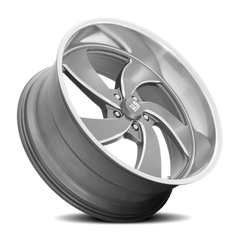 US Mags Desperado 5 U133 24x10 +5 5x120.65mm 72.7mm Anthracite Milled-Diamond Cut Lip