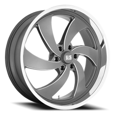 US Mags Desperado 6 U133 22x10 +25 6x139.7mm 78.1mm Anthracite Milled-Diamond Cut Lip