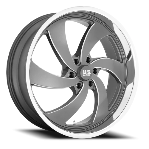 US Mags Desperado 6 U133 22x9 +25 6x139.7mm 78.1mm Anthracite Milled-Diamond Cut Lip