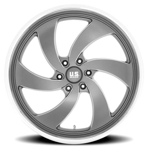 US Mags Desperado 6 U133 20x8 +1 6x139.7mm 90.7mm Anthracite Milled-Diamond Cut Lip