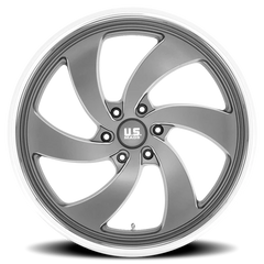 US Mags Desperado 6 U133 20x9.5 +1 6x139.7mm 90.7mm Anthracite Milled-Diamond Cut Lip