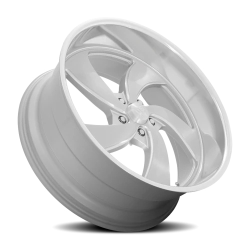 US Mags Desperado 5 U134 22x8.5 +1 5x120.65mm 72.56mm Brushed Silver Milled-Diamond Cut Lip