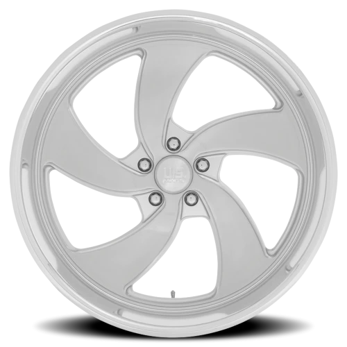 US Mags Desperado 5 U134 20x8 +1 5x120.65mm 72.56mm Brushed Silver Milled-Diamond Cut Lip