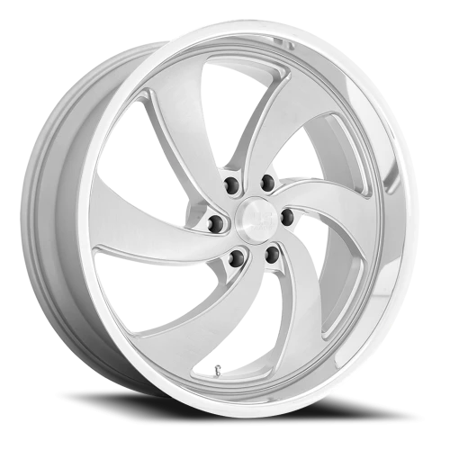 US Mags Desperado 6 U134 22x10 +25 6x139.7mm 78.1mm Brushed Silver Milled-Diamond Cut Lip