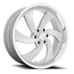 US Mags Desperado 6 U134 24x9 +25 6x139.7mm 78.1mm Brushed Silver Milled-Diamond Cut Lip