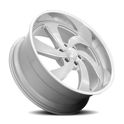 US Mags Desperado 6 U134 24x9 +25 6x139.7mm 78.1mm Brushed Silver Milled-Diamond Cut Lip