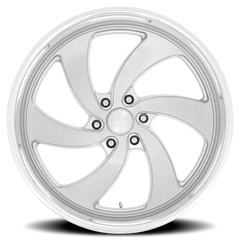 US Mags Desperado 6 U134 22x9 +25 6x139.7mm 78.1mm Brushed Silver Milled-Diamond Cut Lip