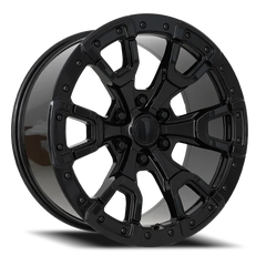 22" Chevy Truck Replica FR99 Gloss Black Wheel & Tire Package | 275/50R22 Michelin LTX M/S2 Tires | Fits Escalade Tahoe Yukon Silverado Sierra