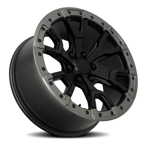 Factory Reproductions FR 99 Ford Bronco Raptor SBCGR 17x9 +18 6x139.7mm Satin Black Carbon Gray Ring