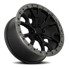 Factory Reproductions FR 99 Ford Bronco Raptor SBCGR 17x9 +18 6x139.7mm Satin Black Carbon Gray Ring