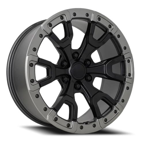 Factory Reproductions FR 99 Ford F150 Raptor SBCGR 17x9 +18 6x135mm 87.1mm Satin Black Carbon Gray Ring