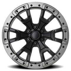 Factory Reproductions FR 99 Ford F150 Raptor SBCGR 17x9 +18 6x135mm 87.1mm Satin Black Carbon Gray Ring