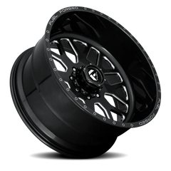 Fuel FF19D DE19 Super Single BK 20x10 -24 8x180mm 124.3mm Gloss Black Milled
