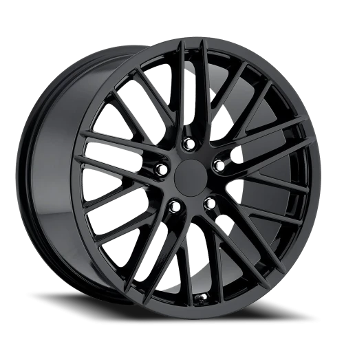 Factory Reproductions FR 15 2009 C6 ZR1 Corvette Replica GB 18x9.5 +40 5x120.65mm 70.3mm Gloss Black