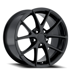 Factory Reproductions FR 18 2009 C6 Z06 Corvette Spyder Replica GB 19x12 +59 5x120.65mm 70.3mm Gloss Black