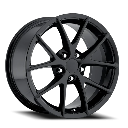 Factory Reproductions FR 18 2009 C6 Z06 Corvette Spyder Replica GB 18x8.5 +56 5x120.65mm 70.3mm Gloss Black