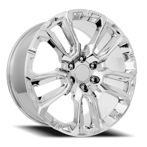 24" Chevy Truck Replica FR201 Chrome Wheel & Tire Package | 285/40R24 Michelin LTX M/S2 Tires | Fits Escalade Tahoe Yukon Silverado Sierra