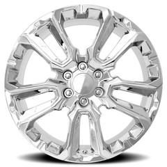 Factory Reproductions FR 201 GM Split 5 Spoke Replica CH 22x9 +28 6x139.7mm 78.1mm Chrome