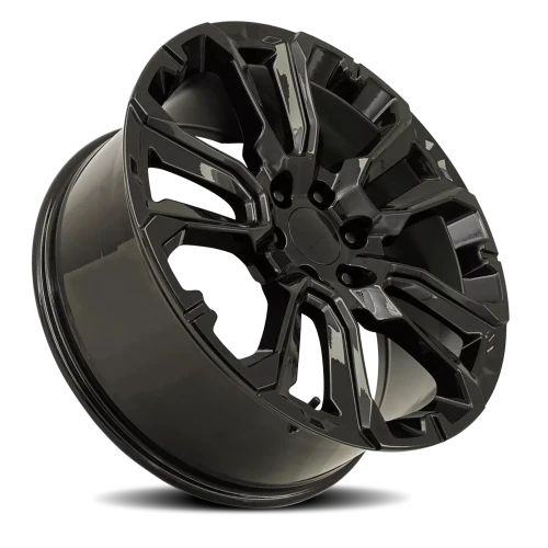 Factory Reproductions FR 201 GM Split 5 Spoke Replica GB 22x9 +28 6x139.7mm 78.1mm Gloss Black