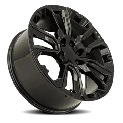 Factory Reproductions FR 201 GM Split 5 Spoke Replica GB 22x9 +28 6x139.7mm 78.1mm Gloss Black
