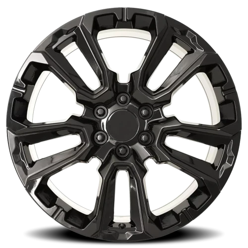 Factory Reproductions FR 201 GM Split 5 Spoke Replica GB 22x9 +28 6x139.7mm 78.1mm Gloss Black