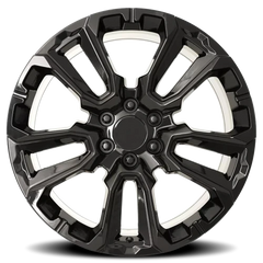 Factory Reproductions FR 201 GM Split 5 Spoke Replica GB 22x9 +28 6x139.7mm 78.1mm Gloss Black