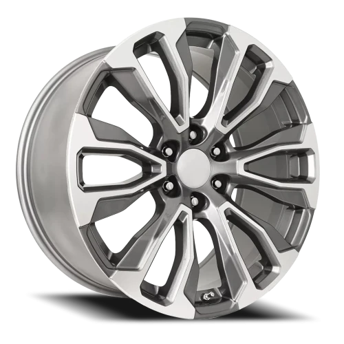 Factory Reproductions FR 203 GMC Denali Replica GMF 24x10 +31 6x139.7mm 78.1mm Grey Machined Face