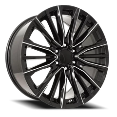 Factory Reproductions FR 205 Platinum V Replica BM 24x10 +28 6x139.7mm 78.1mm Black Ball Milled