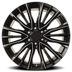 Factory Reproductions FR 205 Platinum V Replica BM 22x9 +28 6x139.7mm 78.1mm Black Ball Milled