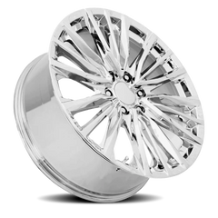 Factory Reproductions FR 205 Platinum V Replica CH 24x10 +28 6x139.7mm 78.1mm Chrome