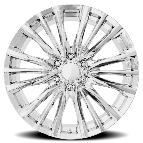 Factory Reproductions FR 205 Platinum V Replica CH 26x10 +28 6x139.7mm 78.1mm Chrome