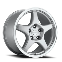 Factory Reproductions FR 21 1984-1996 C4 ZR1 Corvette Replica SL 17x9.5 +54 5x120.65mm 70.3mm Gloss Silver Machined Lip