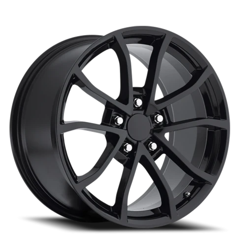 Factory Reproductions FR 25 2012 C6 Corvette Cup Replica GB 19x10 +79 5x120.65mm 70.3mm Gloss Black