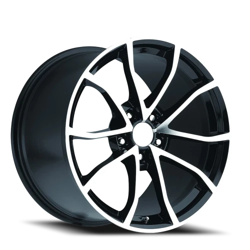 Factory Reproductions FR 25 2012 C6 Corvette Cup Replica GBM 18x9.5 +57 5x120.65mm 70.3mm Gloss Black Machined Face