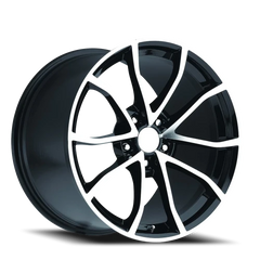 Factory Reproductions FR 25 2012 C6 Corvette Cup Replica GBM 18x9.5 +57 5x120.65mm 70.3mm Gloss Black Machined Face