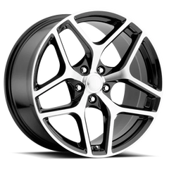 Factory Reproductions FR 27F Camaro Z28 Flow Form Replica GBM 20x10 +35 5x120mm 66.9mm Gloss Black Machined Face