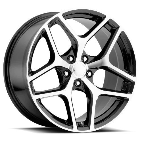 Factory Reproductions FR 27F Camaro Z28 Flow Form Replica GBM 20x9 +27 5x120mm 66.9mm Gloss Black Machined Face