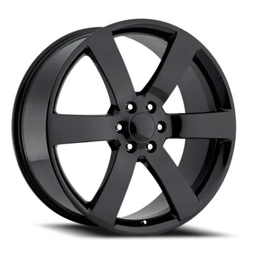 24" Chevy Truck Replica FR32 Gloss Black Wheel & Tire Package | 305/35R24 Lexani LX-Thirty Tires | Fits Escalade Tahoe Yukon Silverado Sierra