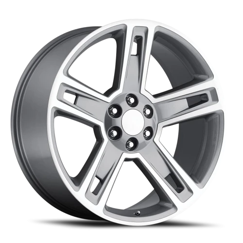 Factory Reproductions FR 34 Chevrolet Silverado Replica GY 22x9 +24 6x139.7mm 78.1mm Gloss Grey Machined Face