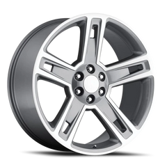 Factory Reproductions FR 34 Chevrolet Silverado Replica GY 22x9 +24 6x139.7mm 78.1mm Gloss Grey Machined Face