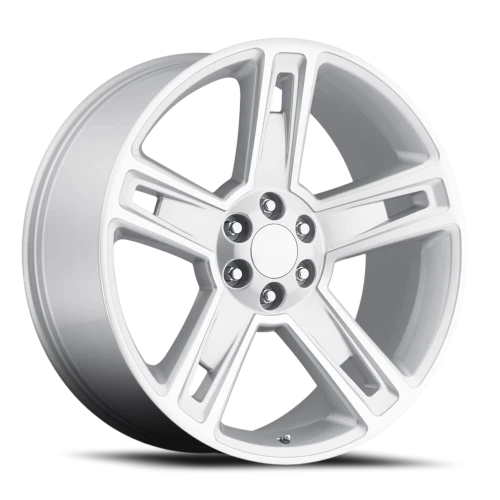 Factory Reproductions FR 34 Chevrolet Silverado Replica SL 22x9 +24 6x139.7mm 78.1mm Gloss Silver Machined Face