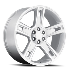 Factory Reproductions FR 34 Chevrolet Silverado Replica SL 22x9 +24 6x139.7mm 78.1mm Gloss Silver Machined Face