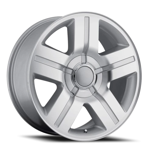 Factory Reproductions FR 37 Chevrolet Texas Silverado Replica SL 20x8.5 +30 6x139.7mm 78.1mm Gloss Silver Machined Face